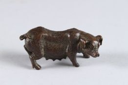A JAPANESE BRONZE PIG. 2.75ins.