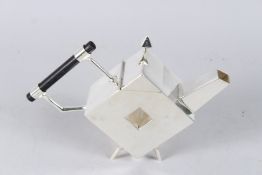 A CHRISTOPHER DRESSER DESIGN DIAMOND TEAPOT.