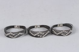 AN ITALIAN DOUBLE BRACELET AND SINGLE BRACELET.