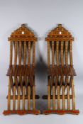 A VERY GOOD PAIR OF FOLDING ISLAMIC CHAIRS.