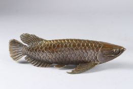 A CHINESE BRONZE CARP 16ins high.