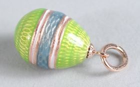 A RUSSIAN ENAMEL EGG PENDANT.