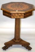 A SUPERB OCTAGONAL INLAID WORK TABLE, Attributed to RALPH TURNBULL, CIRCA. 1820, inlaid with