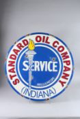 A LARGE DOUBLE-SIDED STANDARD OIL COMPANY SIGN. 30ins diameter.