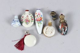 A COLLECTION OF SIX VARIOUS SCENT BOTTLES.