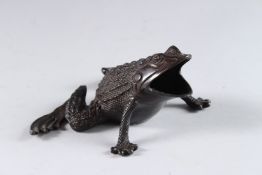 JAPANESE BRONZE FROG. 6ins.