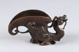 A JAPANESE BRONZE DRAGON. 5ins.