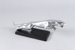 A JAGUAR CHROME CAR MASCOT on a rectangular base. 12ins long.