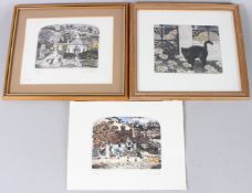 GRAHAM CLARKE 'March' coloured etching, 321/400 another unframed 'October' 257/400 both signed in