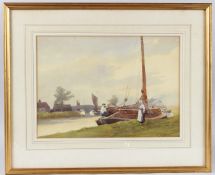 DAVID DONALD 'Acle Bridge' watercolour, signed, 26cm x 36cm