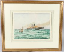 WILLIAM MINSHALL BIRCHALL (1884-1941) 'The P&O liner Cathay homeward Bound' watercolour signed,