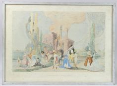 V STOCKTON (20TH CENTURY) 'Il Buffone Beffeggiato - La Seconda Versione' watercolour, signed, 37.5cm