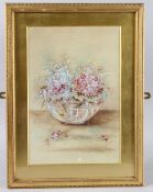 E DACE Mixed flowers in a glass bowl, watercolour, signed and dated 1923, 38cm x 25.5cm