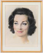 CIRCLE OF WILLIAM DRING Portrait of a glamorous woman, pastel, signed with initials, 39.5cm x 31cm