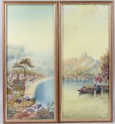 ANTON PURIGINI 'In the Bay of Naples' and 'Sarento' pair of watercolours, both signed and inscribed,
