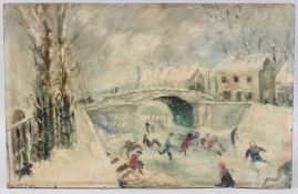 JJ WHITE (20TH CENTURY) 'Antics on Ice' label verso inscribed 'Manchester Prison' signed,