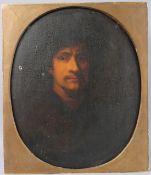 FOLLOWER OF REMBRANDT (19TH CENTURY) portrait of a gentleman, oil on canvas, unframed with oval