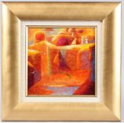 DAVID CARSON SHAW (b.1942) 'Heatwave' oil on board, 22cm x 22cm