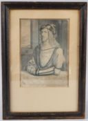 WENCESLAUS HOLLAR AFTER ALBRECHT DURER 'Durer The Young' copper engraving 22.5cm x 16.5cm plate