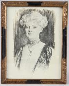 AFTER JOHN SINGER SARGENT portrait of Lady Gore. monochrome print, in decorative gilt and black