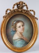 M MORIN (19TH CENTURY FRENCH SCHOOL) head and shoulder portrait of a young lady, pastels, signed,