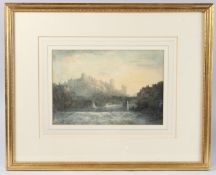 DAVID COX (1783-1859) 'In Snowdonia' scene of a castle and river, watercolour, 21cm x 31.5cm