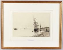 WILLIAM LIONEL WYLLIE RA (1851-1931) 'A stranded derelict' etching, signed in pencil, gallery