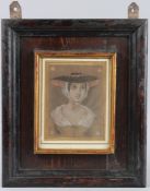 ENGLISH SCHOOL (EARLY 19TH CENTURY) Head and shoulder portrait of a young woman. pastels and crayon,