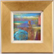 DAVID CARSON SHAW (b.1942) 'Orvieto Spin', oil on board, 18.5cm x 18.5cm