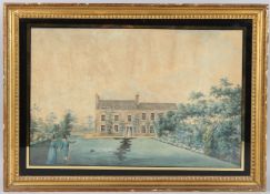 ENGLISH PROVINCIAL SCHOOL (LATE 18TH EARLY 19TH CENTURY) An elegant couple approaching a country