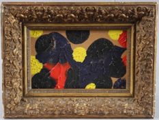 20TH CENTURY SCHOOL abstract composition, oil on board, 13cm x 21.5cm
