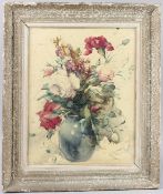 ANDRE PETROFF (1893-1975) still life of flowers in a vase, oil on board, signed, 49cm x 38.5cm