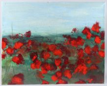 CONTEMPORARY SCHOOL poppies oil on canvas, signed indistinctly verso, and dated 2007 on stretcher,