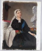 GEORGE GRAY (FL.1854-1873) portrait of Queen Victoria after Albert Graefle, enamel on porcelain