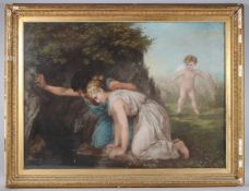 CONTINENTAL SCHOOL (PROBABLY 19TH CENTURY FRENCH) 'Echo, Narcissus and Cupid' pastel, 72cm x 99cm