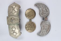 THREE TURKISH OTTOMAN BELT BUCKLES.