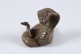 A JAPANESE OKIMONO BRONZE SNAKE. 1.75ins long.