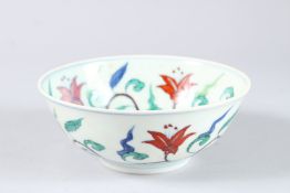 A CHINESE DOUCAI BOWL. 7.5ins diameter.