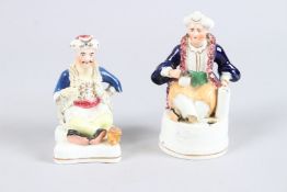 TWO 19TH CENTURY PORCELAIN OTTOMAN SULTAN'S FIGURES.