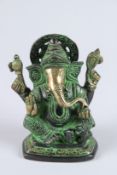 AN INDIAN BRONZE FIGURE OF GANESHA. 5.25ins high.