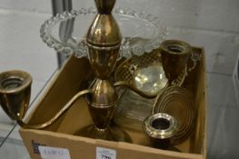 A small group of silverware.