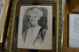 A group of five female figure studies, various artists and mediums.