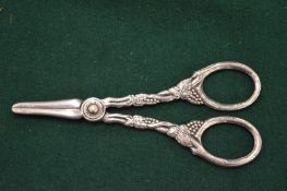 Pair of plated grape scissors.