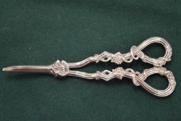 Pair of plated grape scissors.