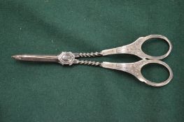 Pair of plated grape scissors.