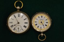 Two silver cased pocket watches.