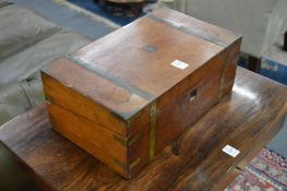 Victorian brass bound walnut writing slope.