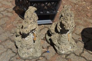 A good pair of dragon form water fountains or gate post finials.