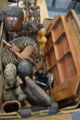 Miscellaneous collectables to include hard stone busts, wooden items etc.