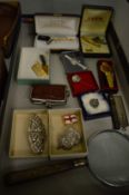 A group of small silverware, jewellery etc.